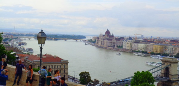view from castle Budapest to river danube